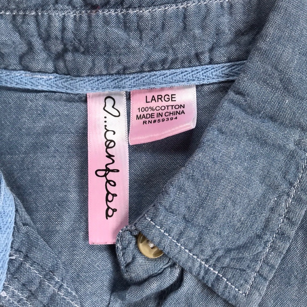 Chambray Button Down Top - Picture 5 of 6